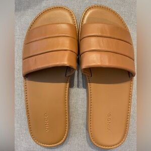 Vince Tan Slide Sandals